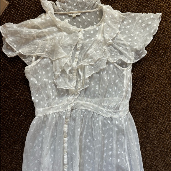 For Love & Lemons White Star Print Sheer Maxi Dress - Picture 3 of 5